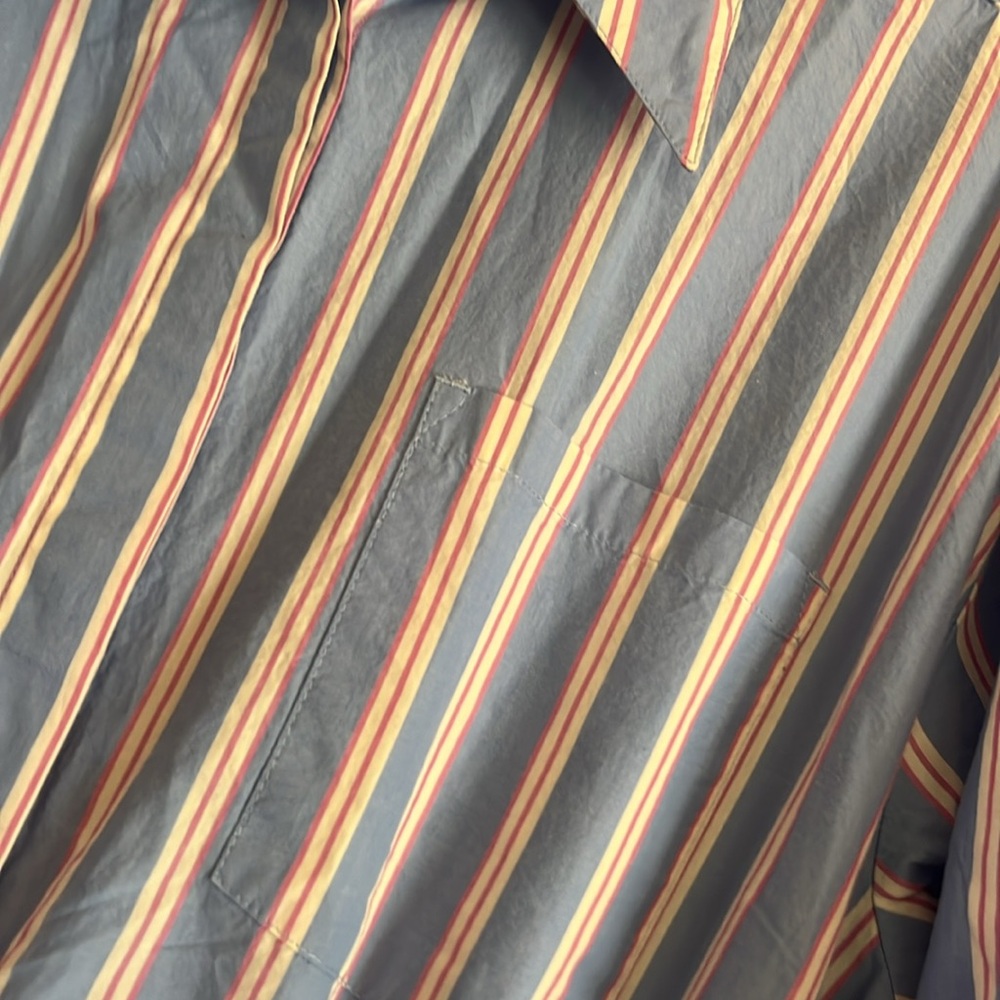 Blue Striped Maxi shirt dress by Caslon size L oversized - Picture 6 of 10